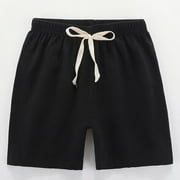 piuwrlz Summer Shorts for Children's Boys Girls Solid Color Single Piece Short Trousers Black Size 4-5Years